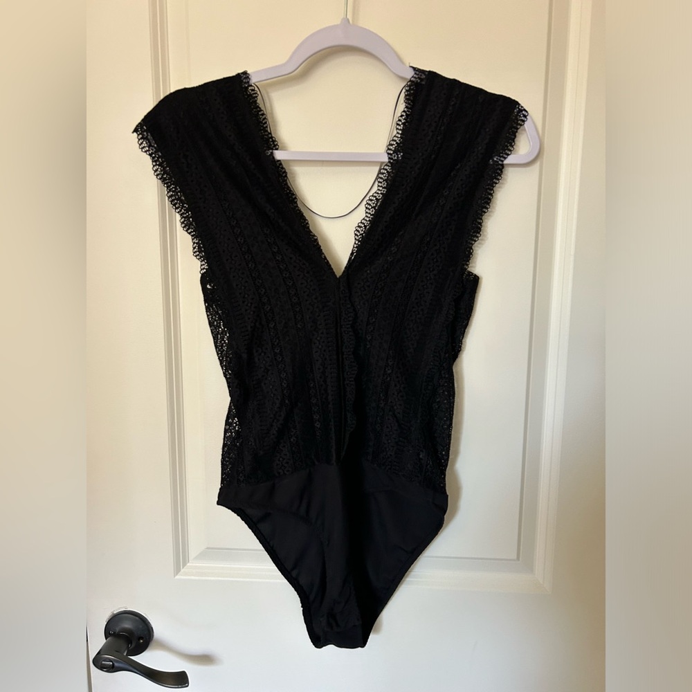 Zara Black Lace Bodysuit Size M - Picture 3 of 9